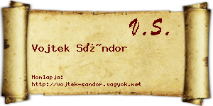 Vojtek Sándor névjegykártya